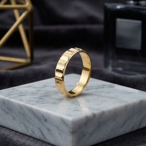 Gold Textured Band Ring - Women Accessories